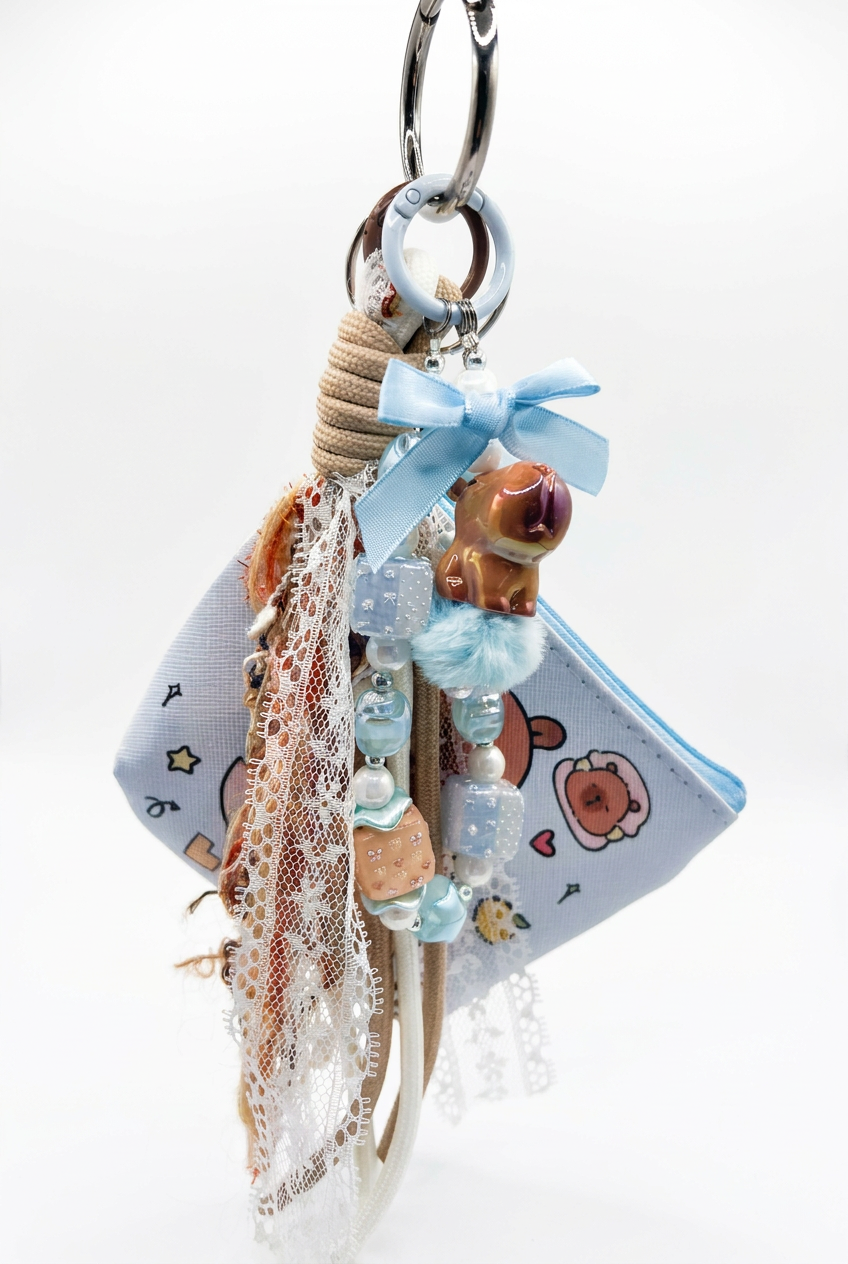 XXL Bagcharm "Capybara Blau"