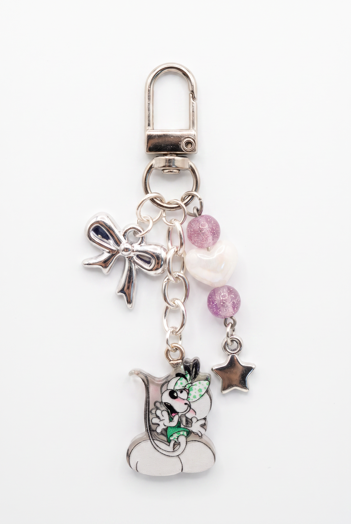 Diddl Keychain "Diddlina mit Schleife"