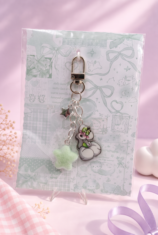 Diddl Keychain "Diddlina mit Stern"