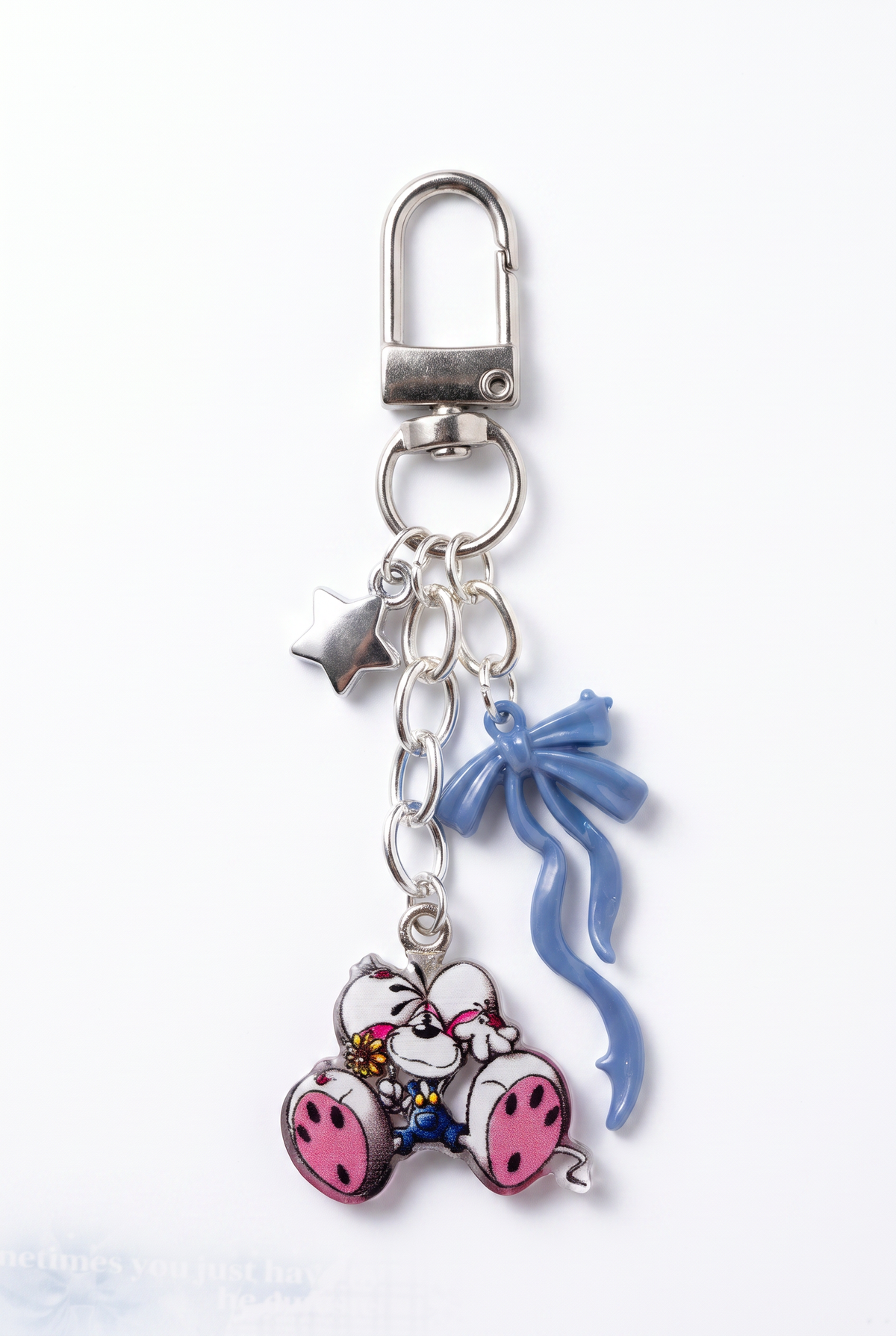Diddl Keychain "Diddl Blau mit Schleife"