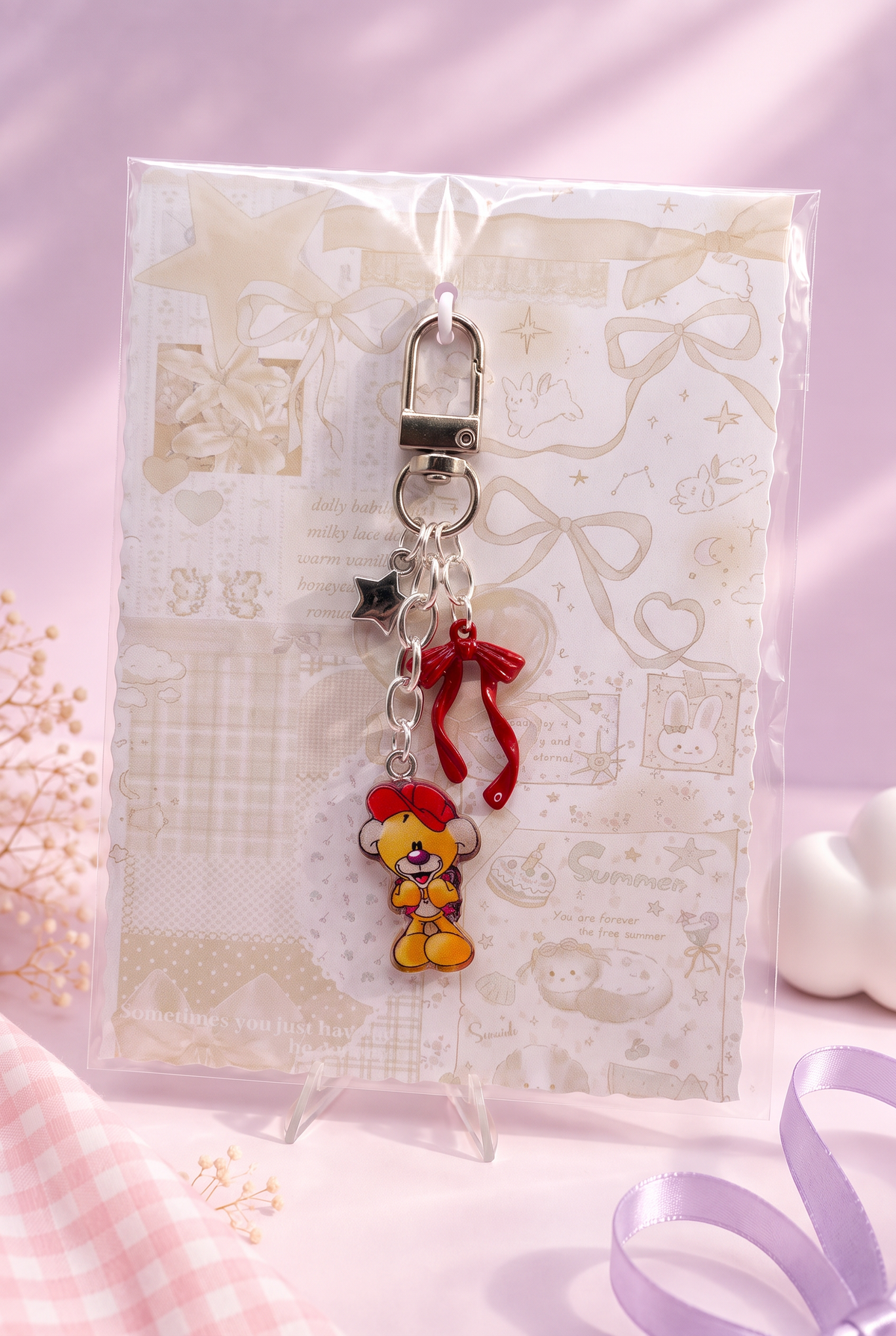 Diddl Keychain "Pimboli Rot"