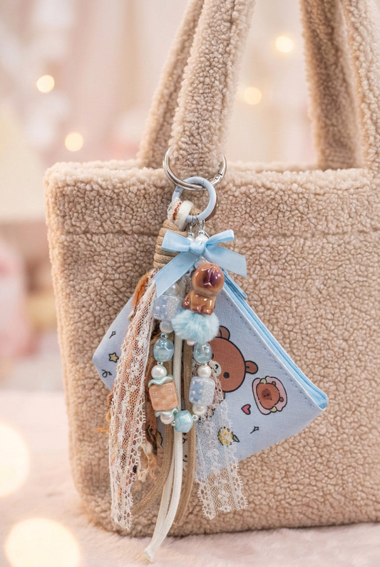 XXL Bagcharm "Capybara Blau"
